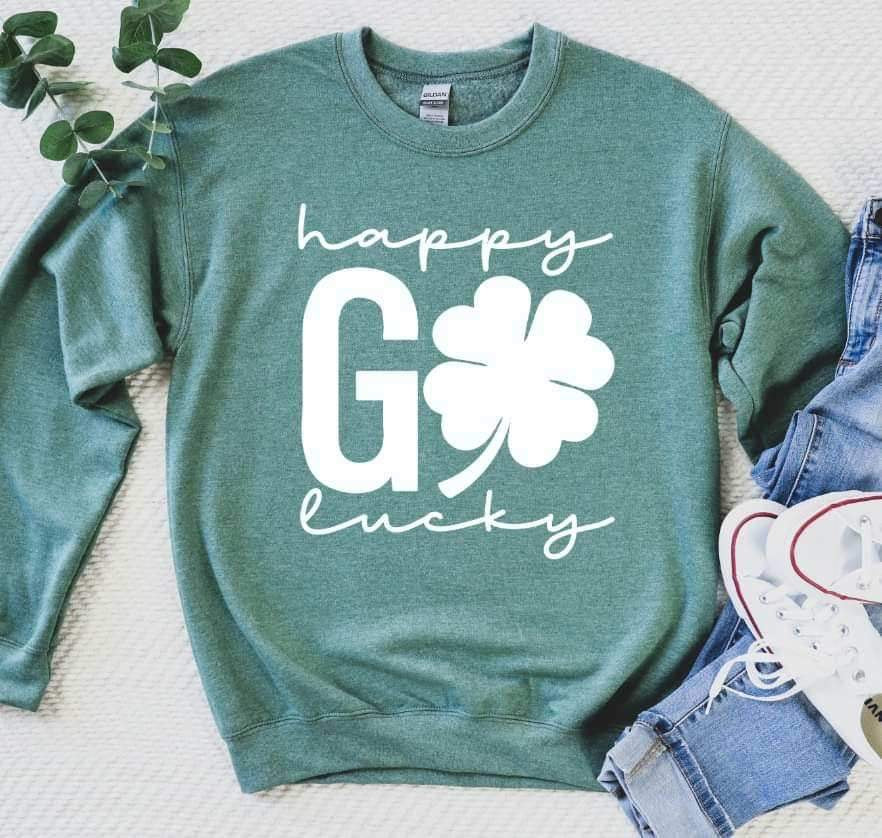 Happy go lucky WHITE 20882 DTF transfer