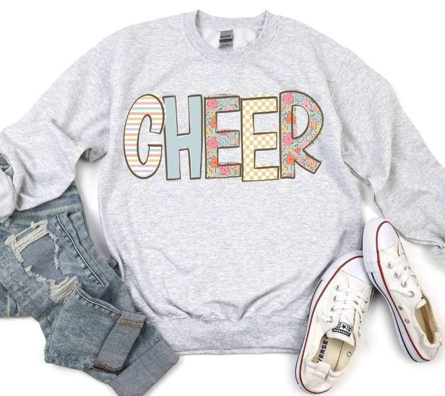 Cheer pastel patterned font 20924 DTF transfer