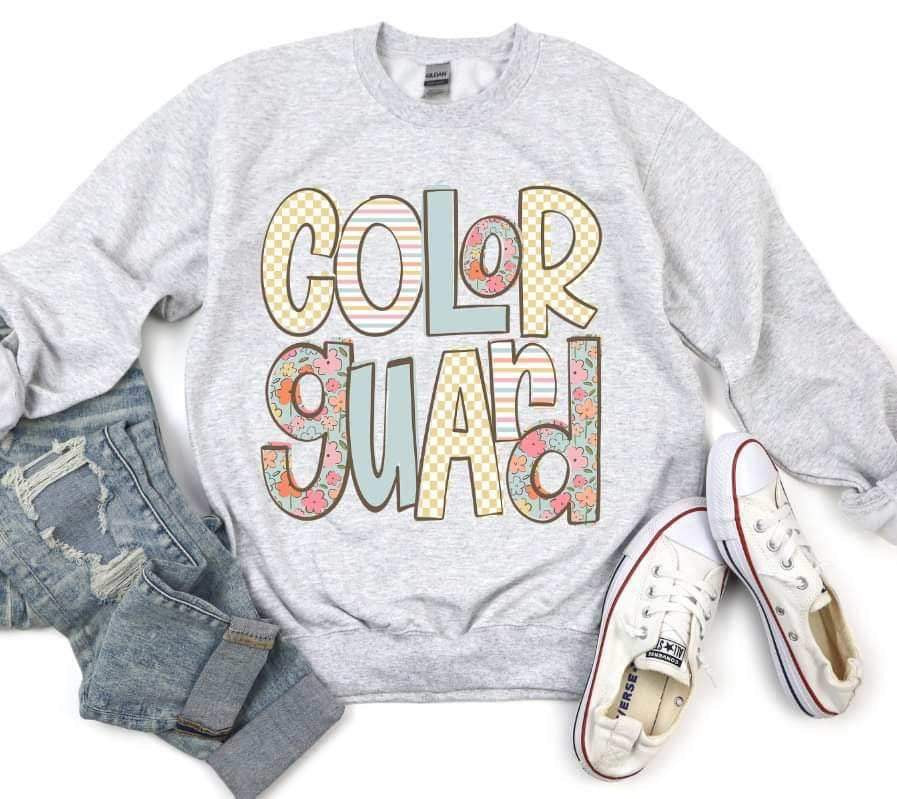 Color guard pastel patterned font 20921 DTF transfer