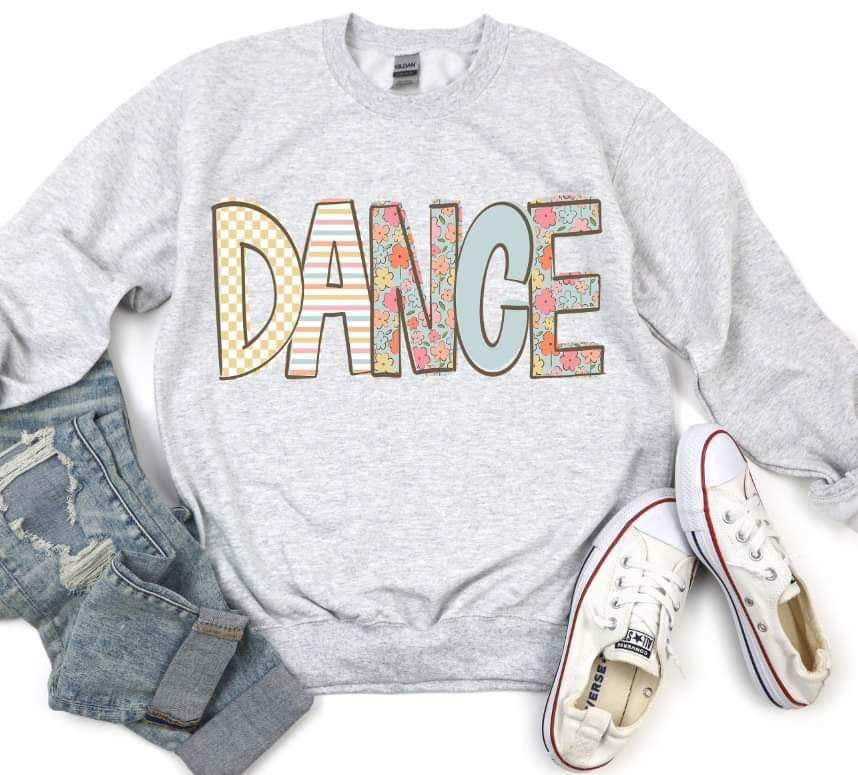 Dance pastel patterned font 20920 DTF transfer