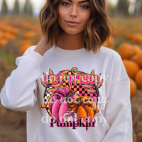 Hey there pumpkin (pumpkins with colorful checkered background) 9694 DTF TRANSFER