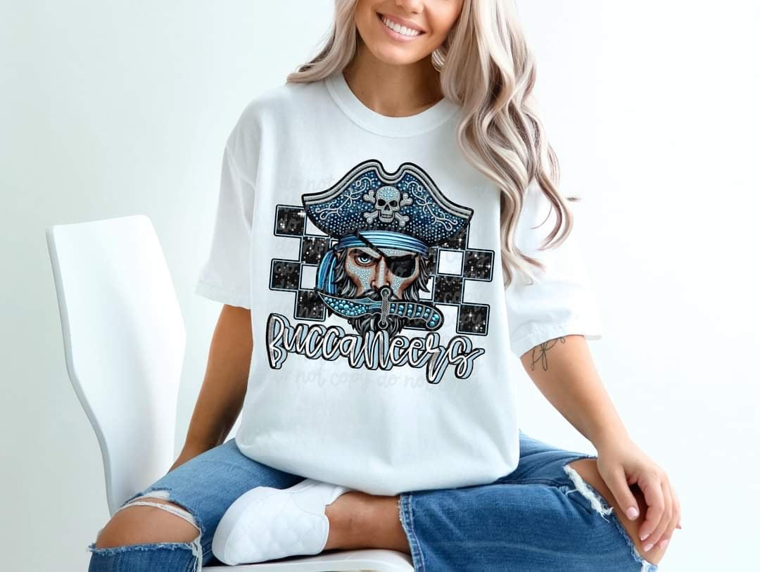 Buccaneers checkered background (C’s) 43456 DTF transfer