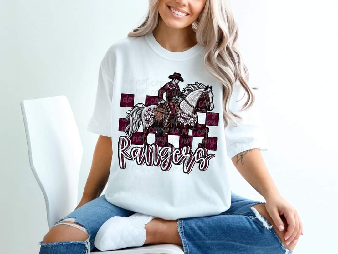 Rangers checkered background (C’s) 43453 DTF transfer
