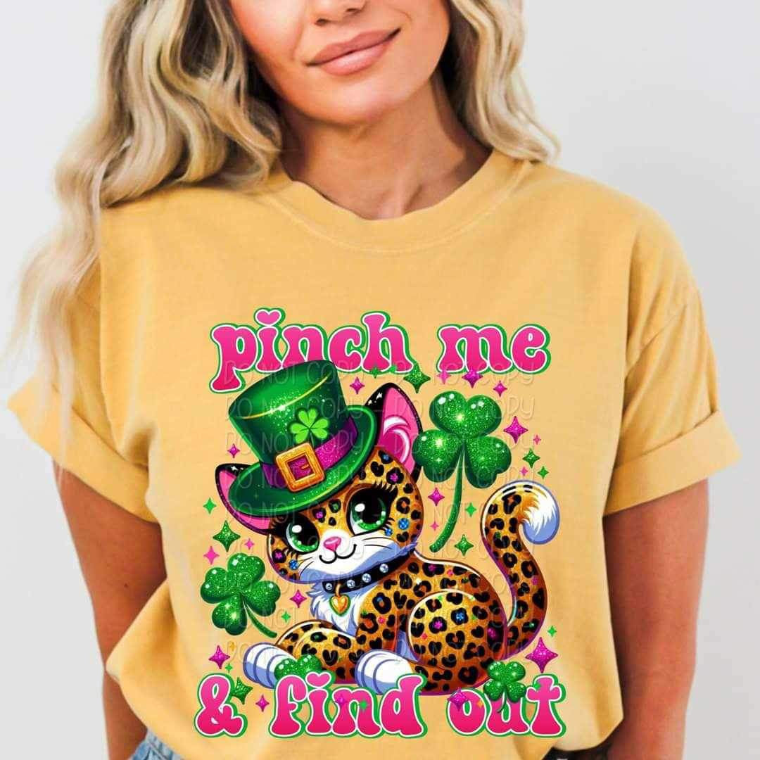 Pinch me and find out leopard and clovers 20952 DTF transfer