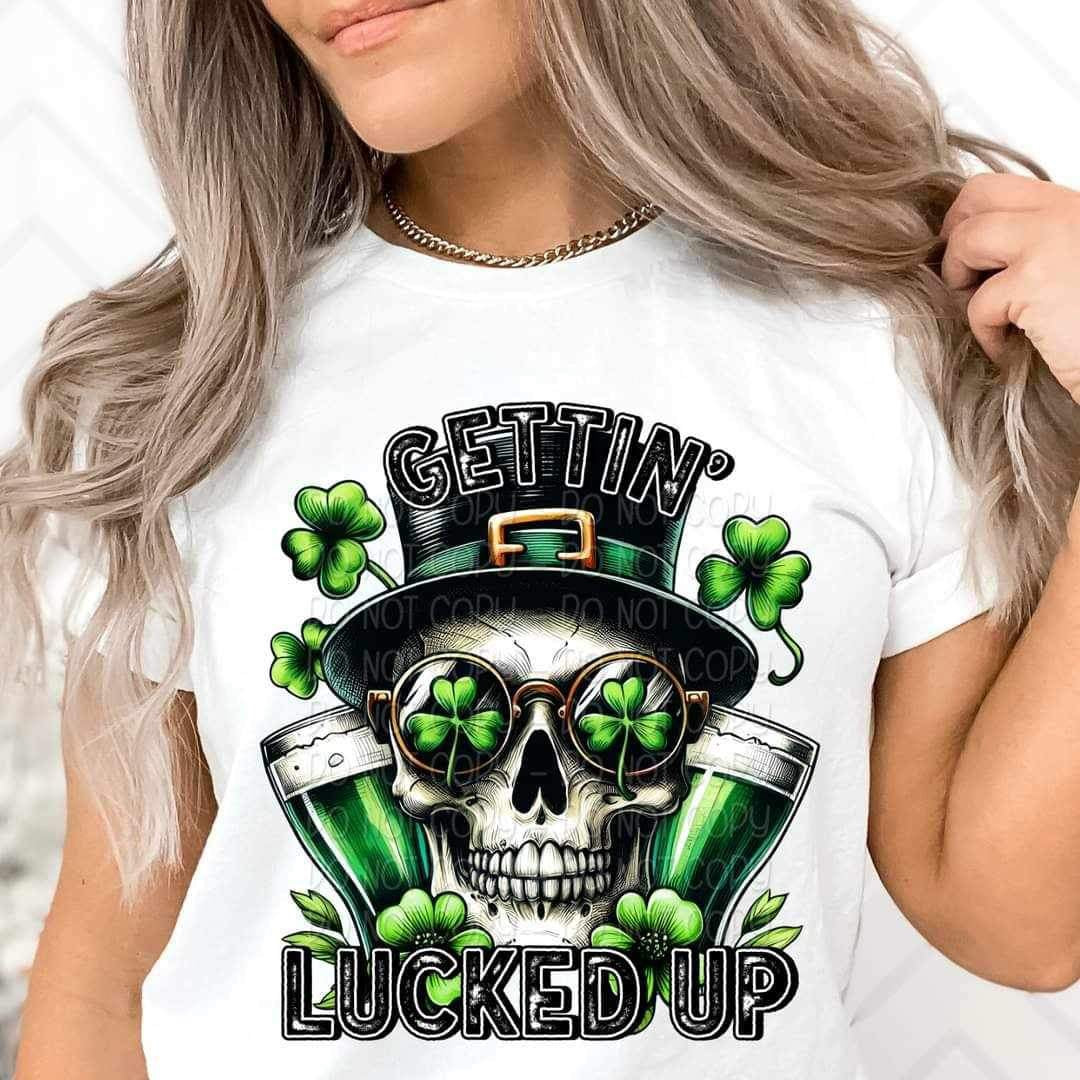 Getting lucked up skull 20954 DTF transfer