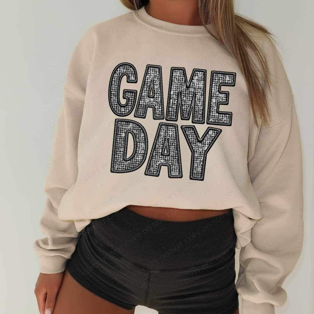 Game day embroidered with rhinestones 20991 DTF transfer