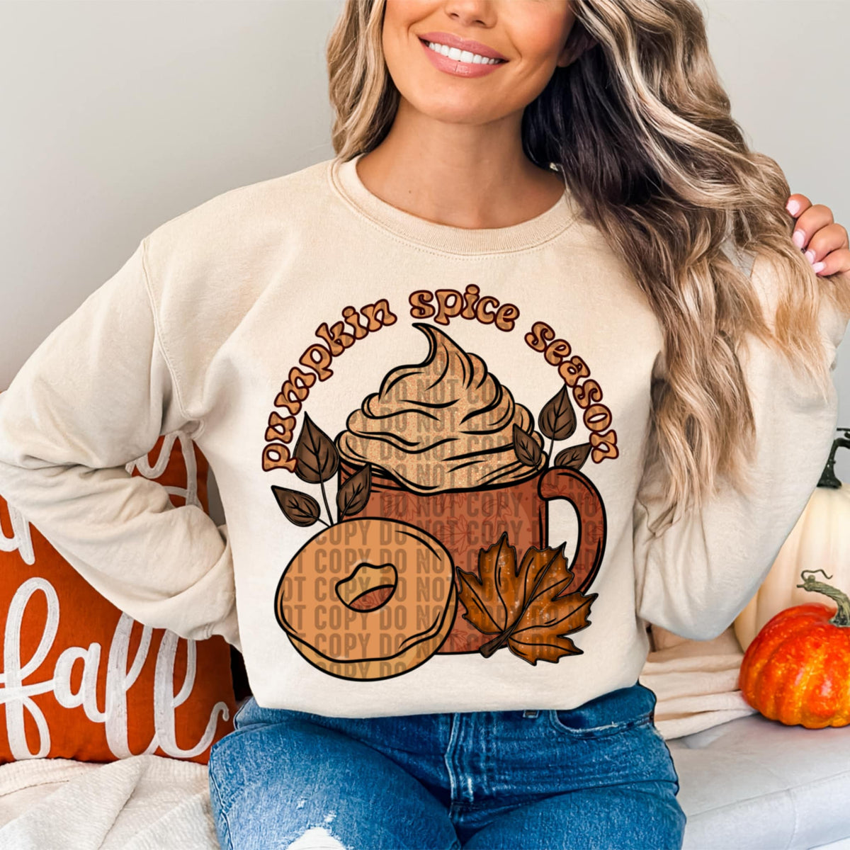 Pumpkin Spice season mug (lane) DTF transfer