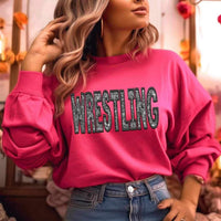 Wrestling embroidered with rhinestones 21003 DTF transfer