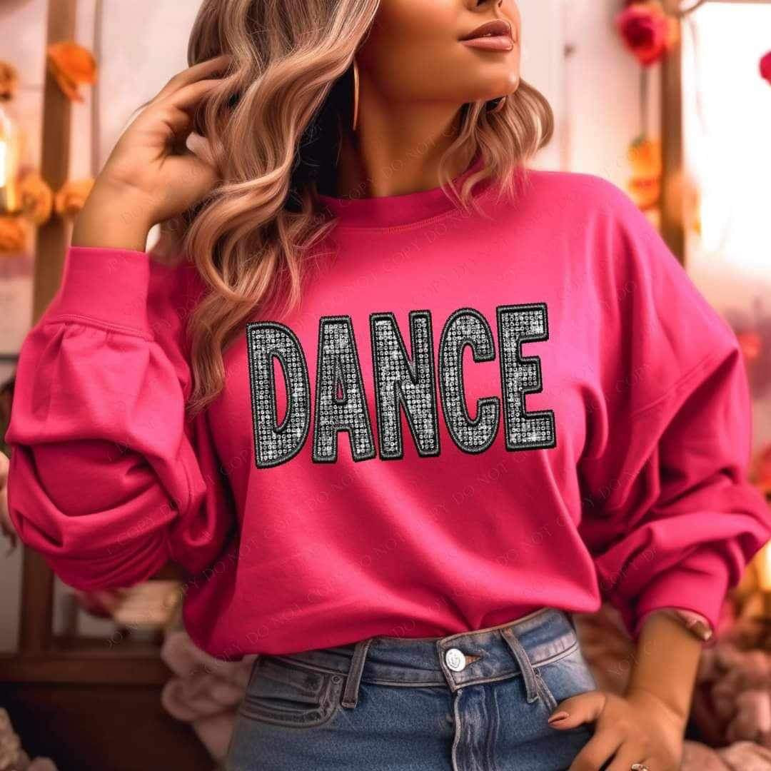Dance embroidered with rhinestones 21001 DTF transfer