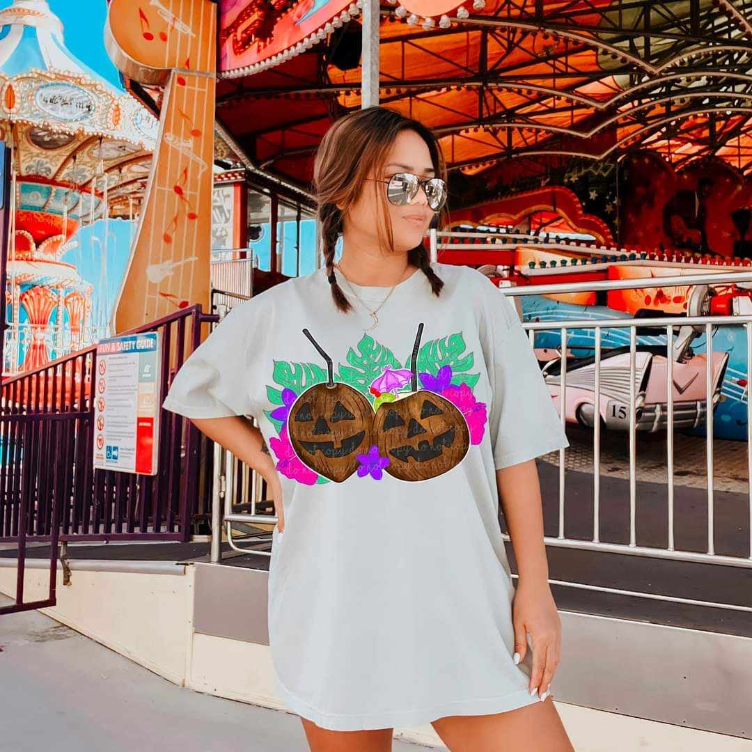 Pumpkin face coconuts (MMD) 31462 DTF transfer