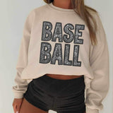 Baseball embroidered with rhinestones 20987 DTF transfer