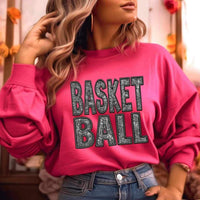 Basketball embroidered with rhinestones 20985 DTF transfer