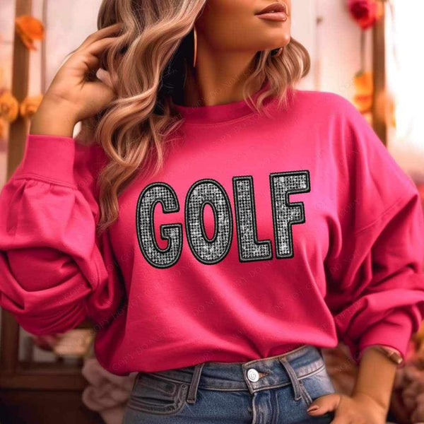 Golf embroidered with rhinestones 20988 DTF transfer