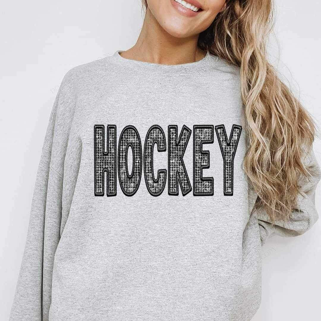 Hockey embroidered with rhinestones 20992 DTF transfer