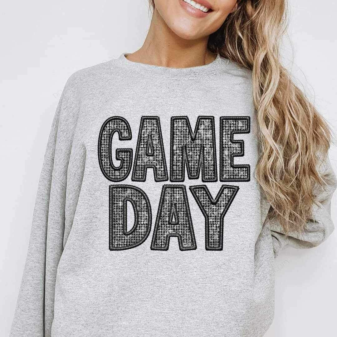 Game day embroidered with rhinestones 20991 DTF transfer
