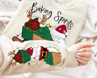 Baking spirits bright (Christmas cupcakes) SLEEVE ONLY 9794 DTF TRANSFERS