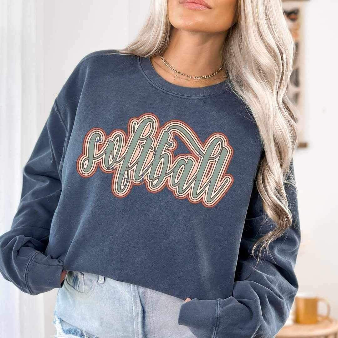 Softball retro 20979 DTF transfer