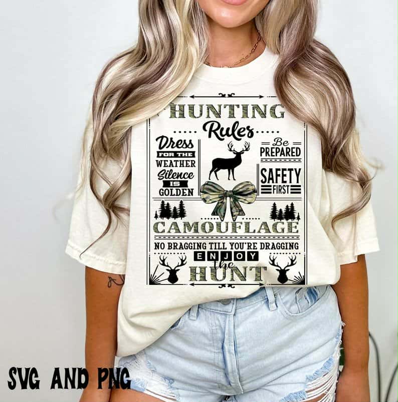 Hunting Rules collage DTF transfer