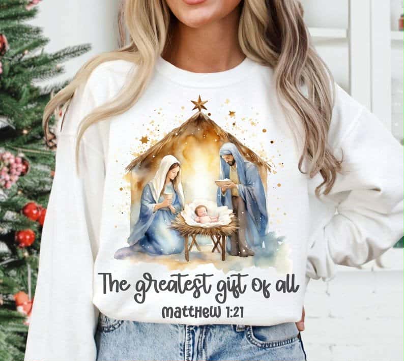 The Greatest gift of all Matthew 1:21 DTF transfer