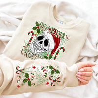 Season creepings (santa skull, candy canes, mistletoes) SLEEVE ONLY 9792 DTF TRANSFERS