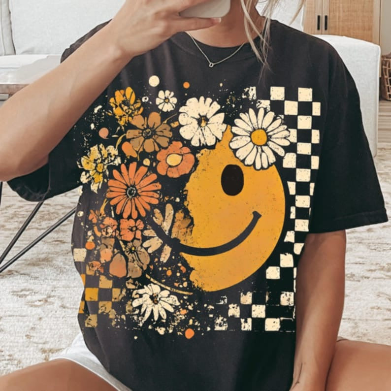 Fall Florals Happy DTF transfer