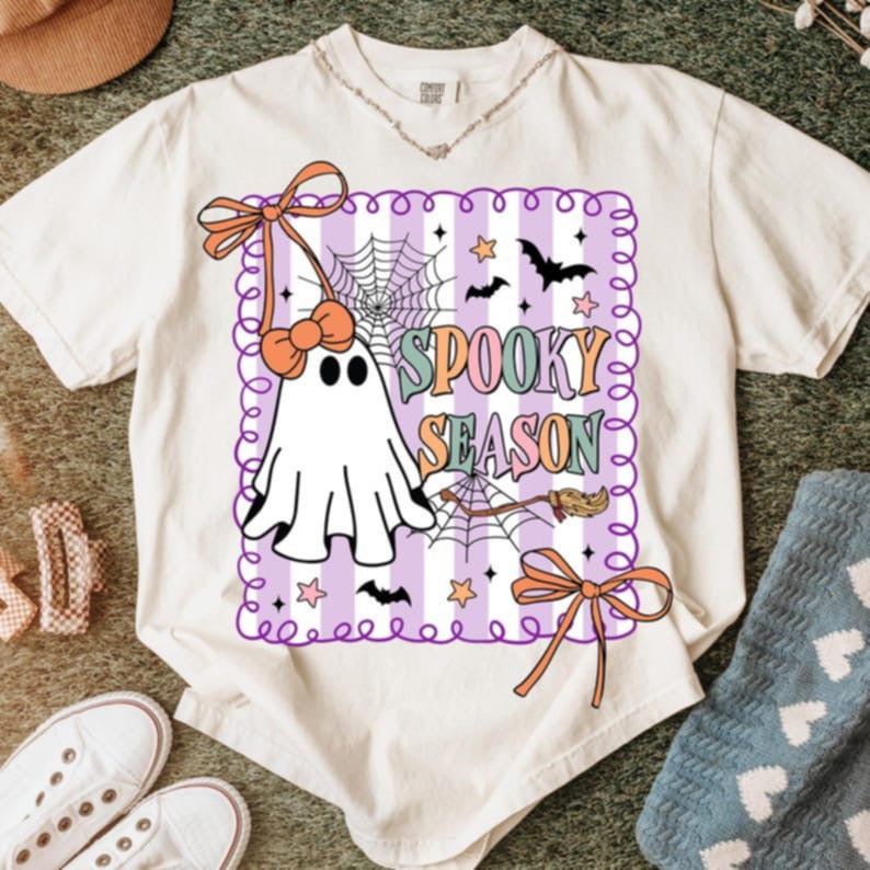 Spooky Season Ghost Frame DTF transfer