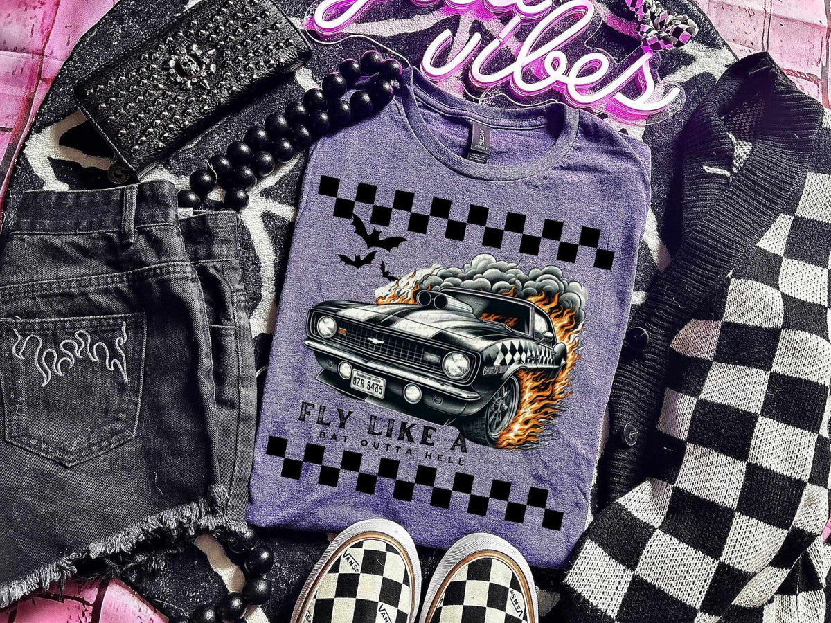 Fly like a bat outta hell 31558 DTF transfer