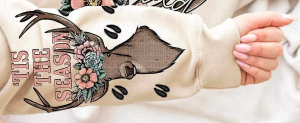 Tis the season goodbye husband (floral with deer antlers) SLEEVE ONLY 9826 DTF TRANSFERS