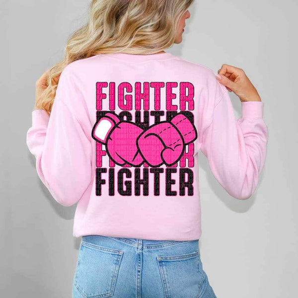 Fighter stacked with pink boxing gloves 9817 DTF TRANSFERS