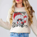 Have yourself a merry little ch ch ch Christmas (glittery santa jason) 9821 DTF TRANSFERS