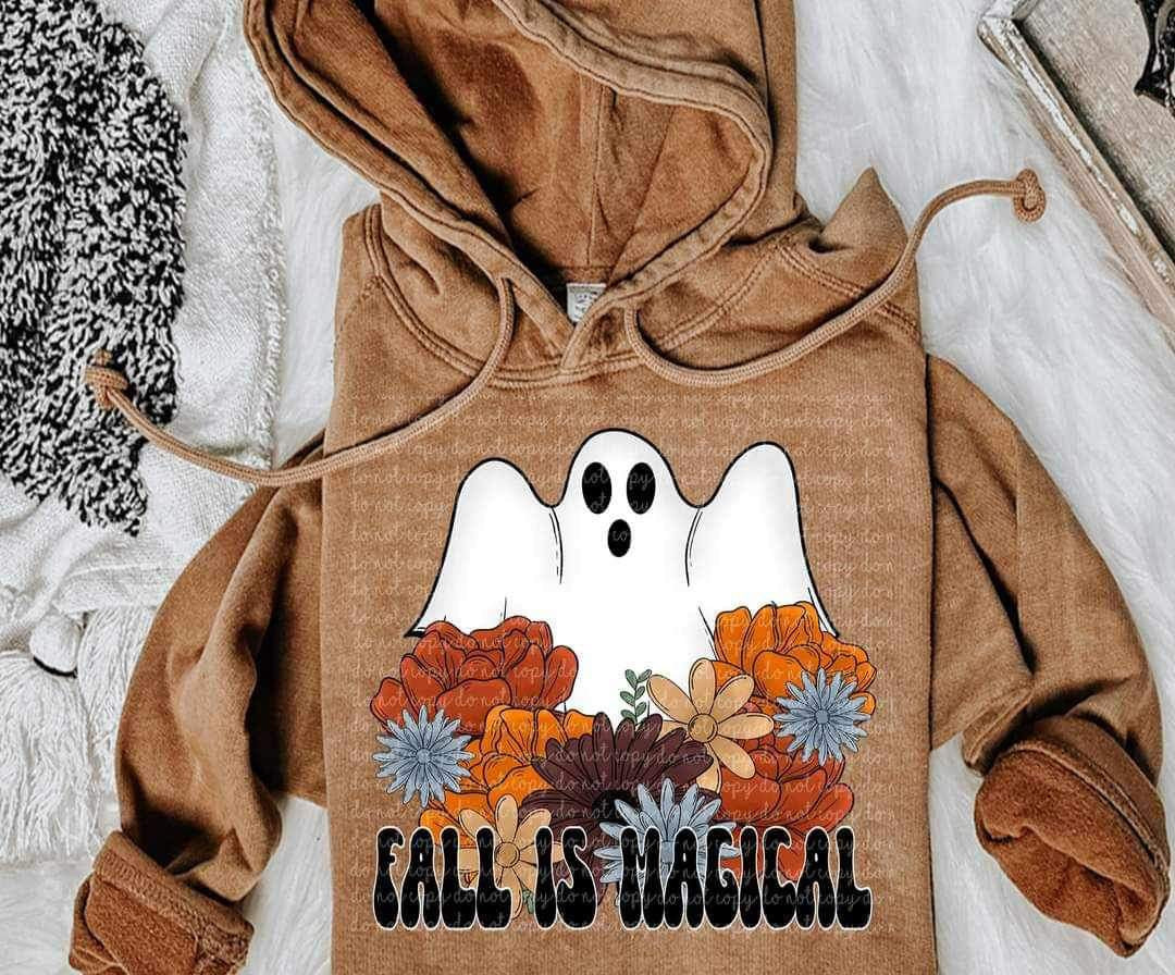 Fall is magical (ghost with florals) 9831 DTF TRANSFERS