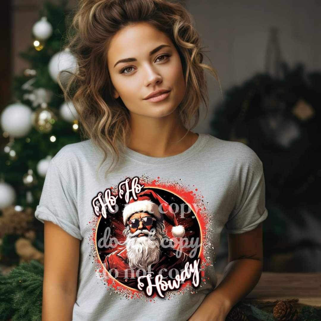 Ho ho howdy (circle with santa) 9871 DTF TRANSFER