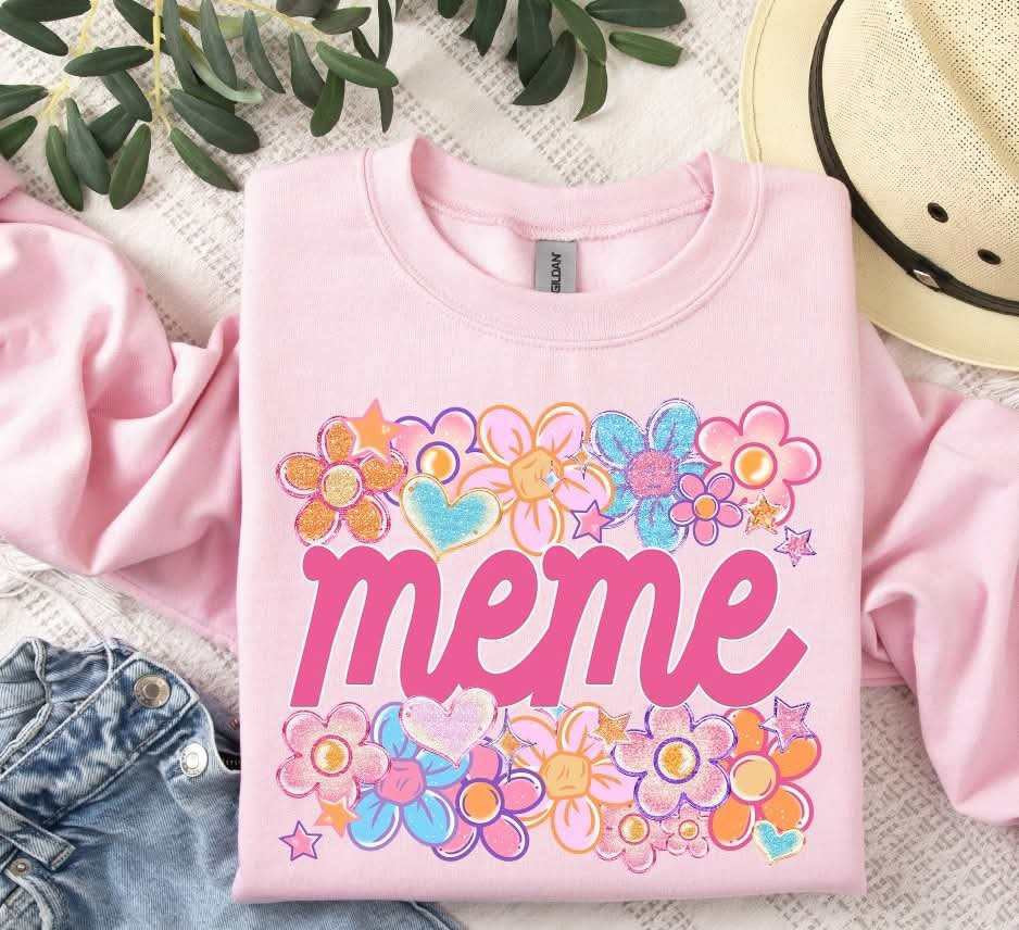 Meme floral frame (S&G) 79672 DTF transfer