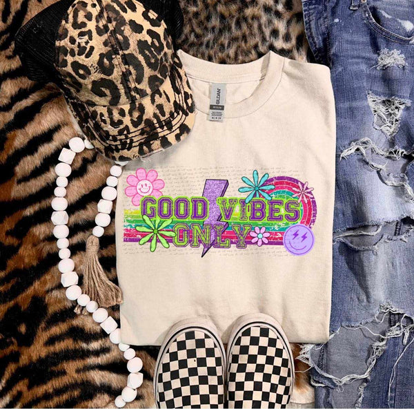 Good vibes only retro 31479 DTF transfer