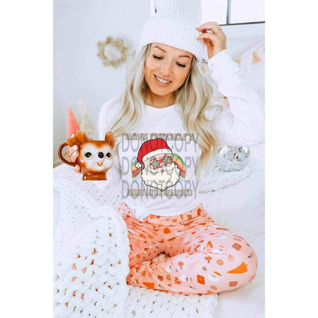 Have yourself a merry little Christmas groovy santa 9848 DTF TRANSFER