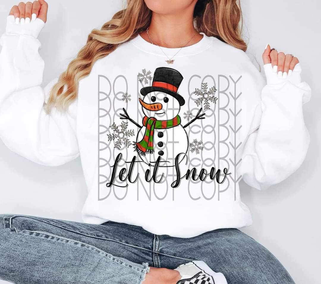 Let it snow (snowman and snowflakes) 9845 DTF TRANSFER
