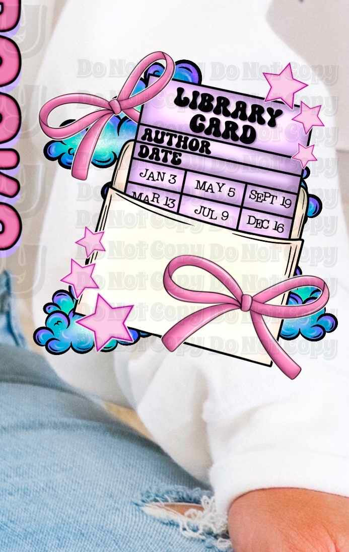 Pink Library Card (sleeve) SUPRIMA 30056 DTF transfer
