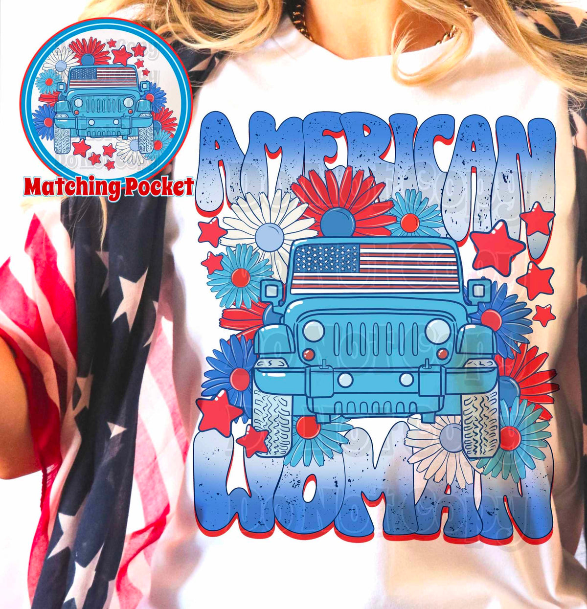 American Woman Blue SUPRIMA 30062 DTF transfer
