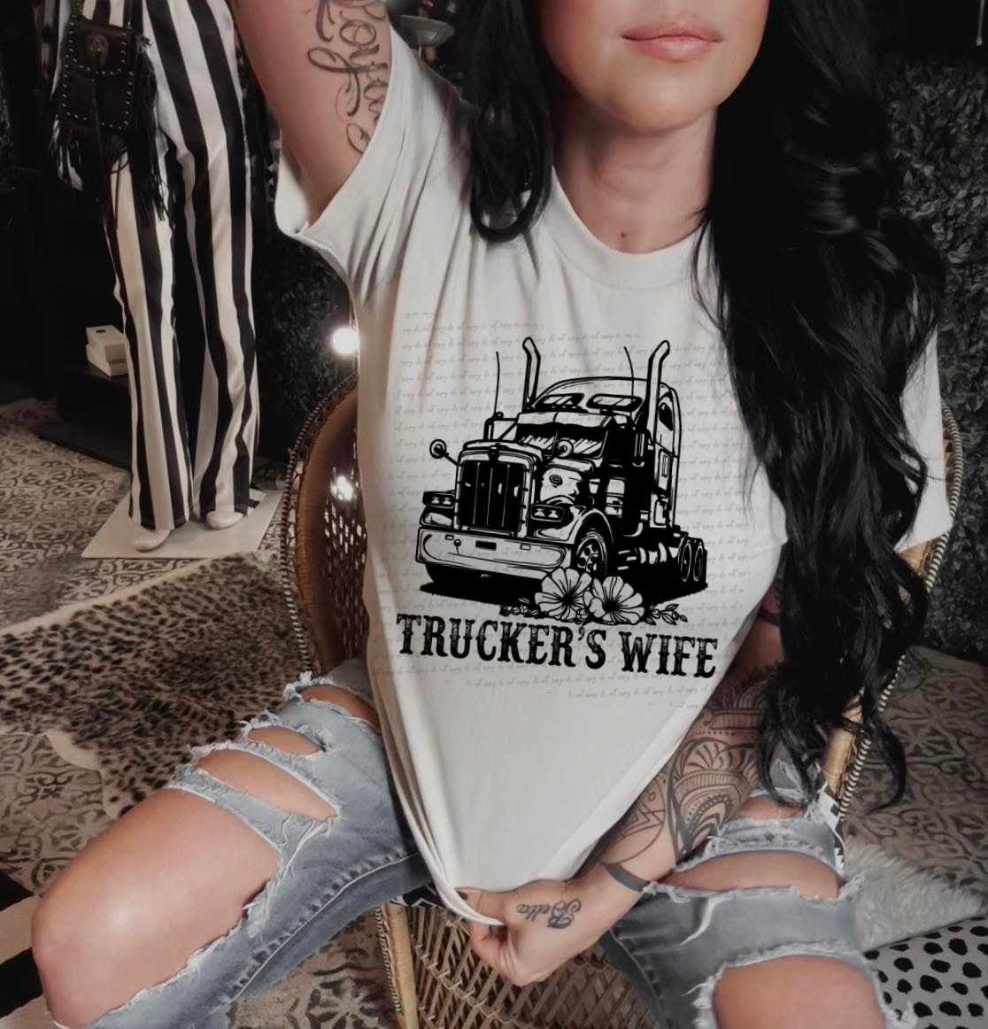 Truckers wife (WSD) 31646 DTF transfer