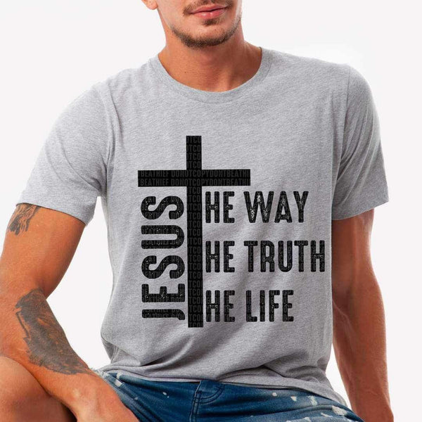 Jesus the way the truth the life BLACK (SDD) 21081 DTF transfer
