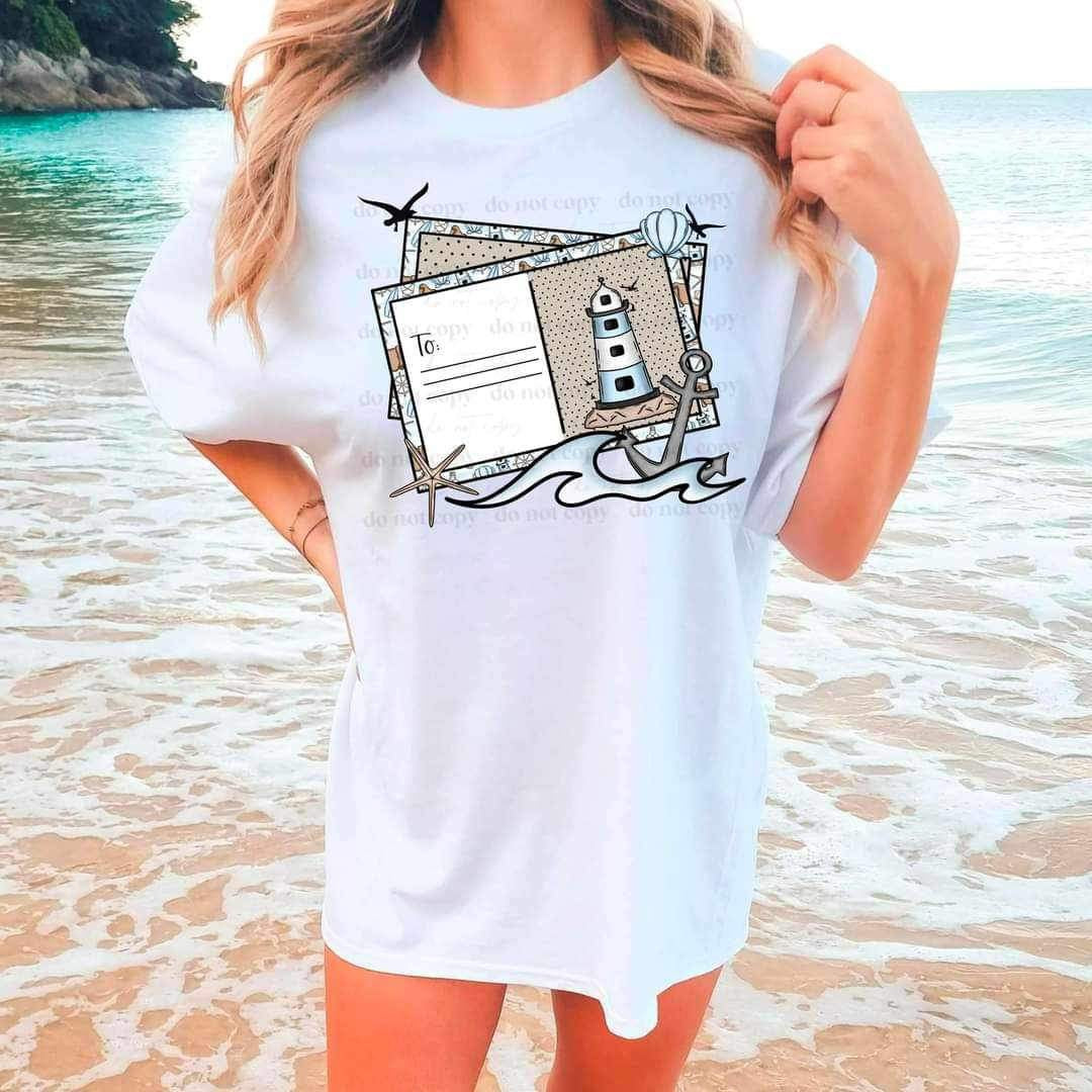 Beach themed post cards 21106 DTF transfer