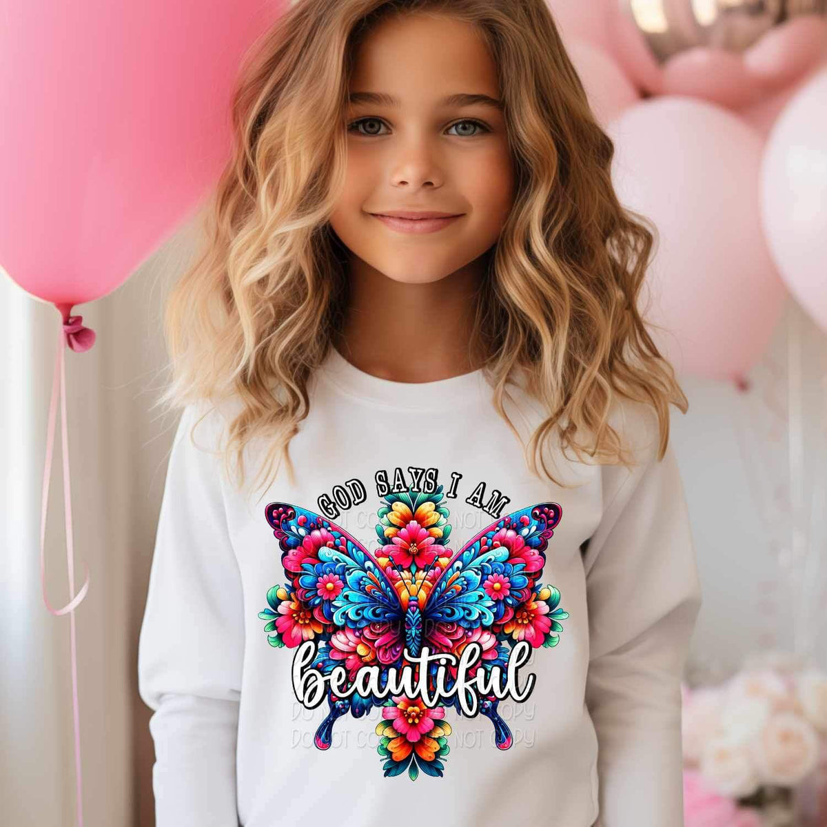 God says i am beautiful butterfly 21144 DTF transfer