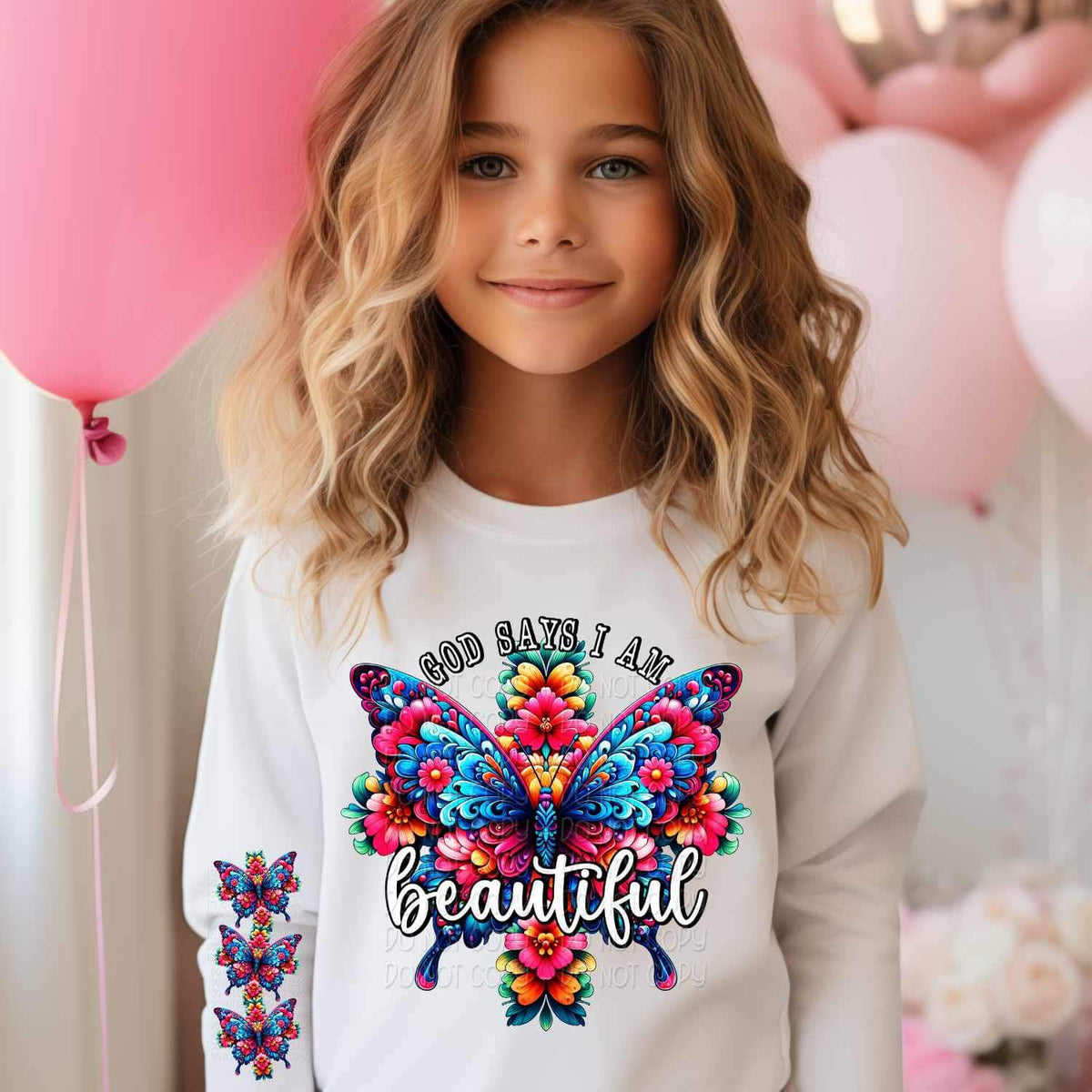 God says i am beautiful butterfly 21144 DTF transfer