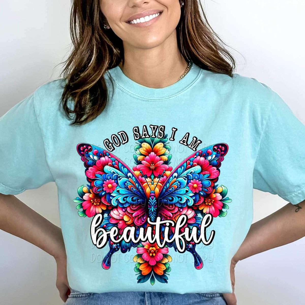 God says i am beautiful butterfly 21144 DTF transfer