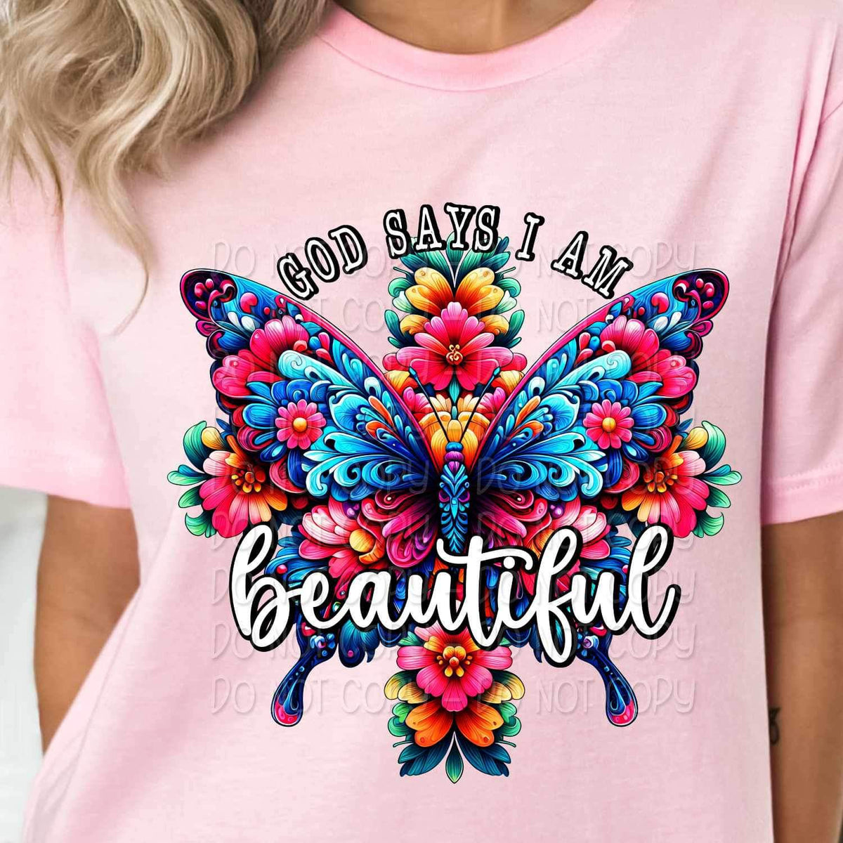 God says i am beautiful butterfly 21144 DTF transfer