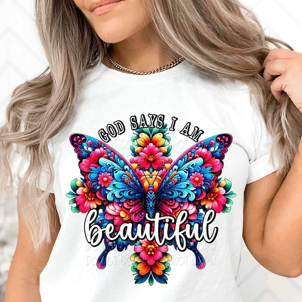 God says i am beautiful butterfly 21144 DTF transfer