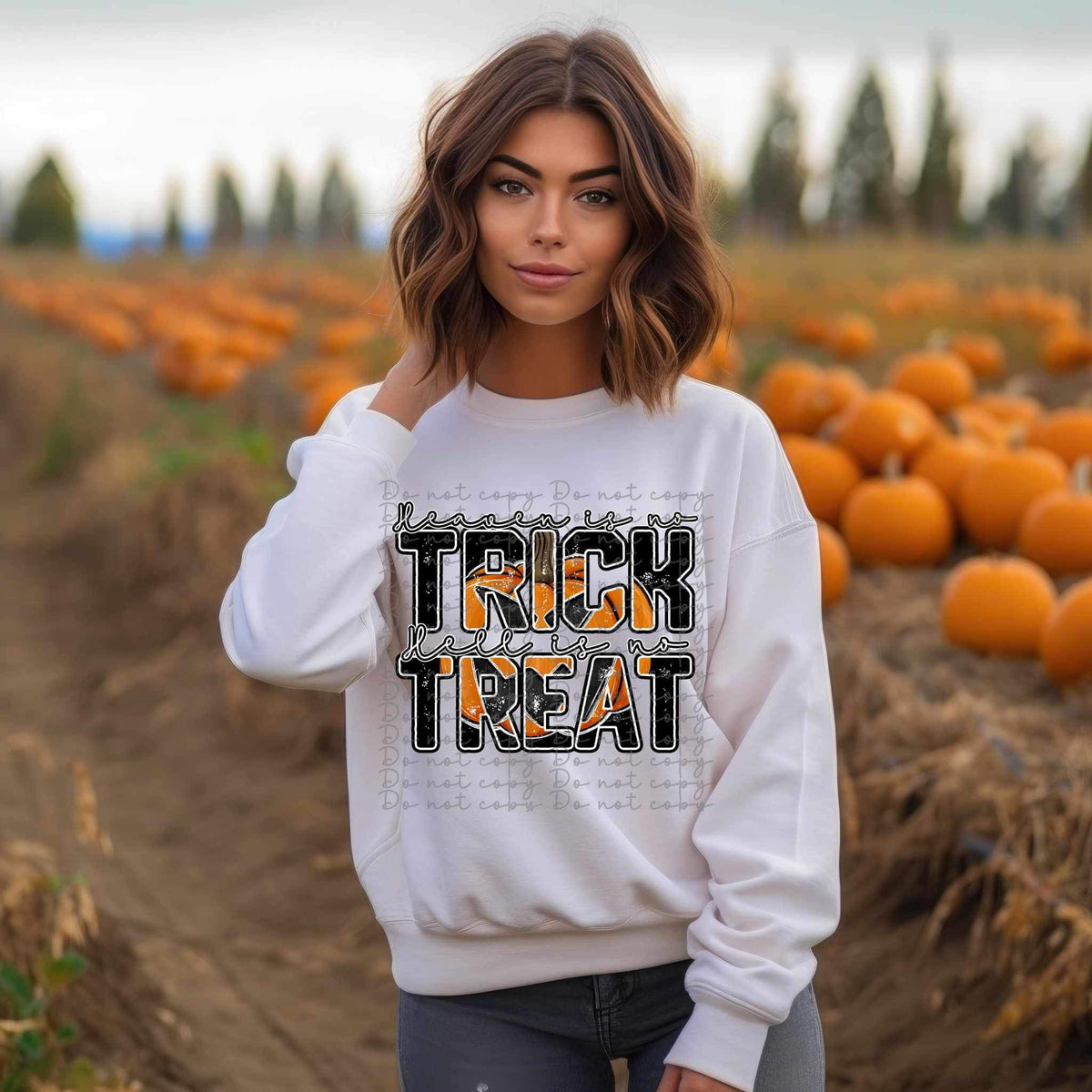 Heaven is no trick hell is no treat 9928 DTF TRANSFER
