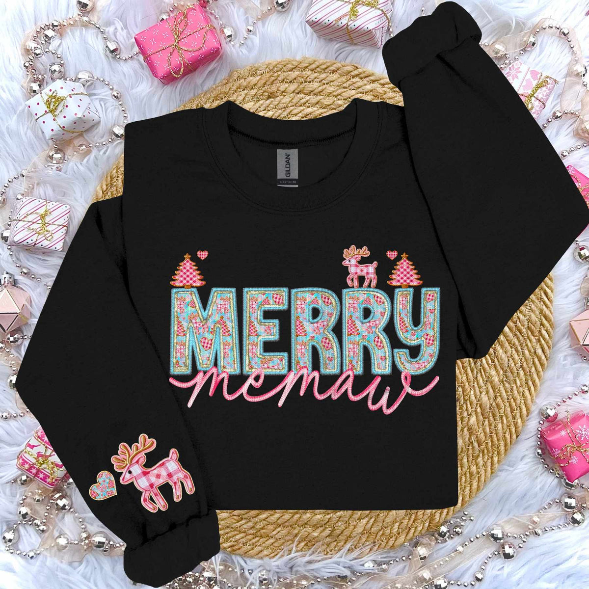 Merry Memaw (faux embroidery FRONT) HW 56050 DTF transfer