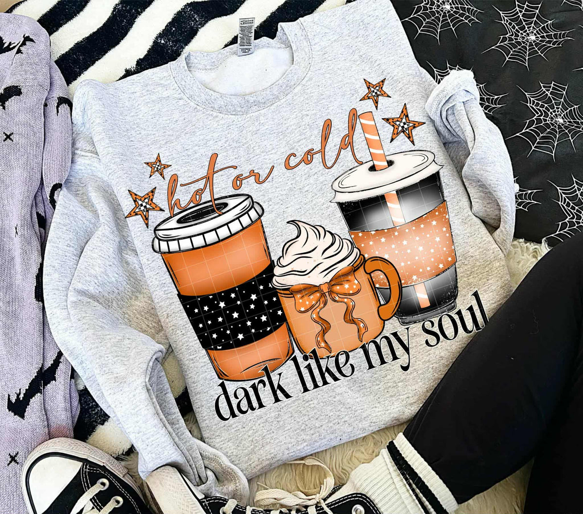 Hot or cold, dark like my soul coffee (linda) DTF transfer