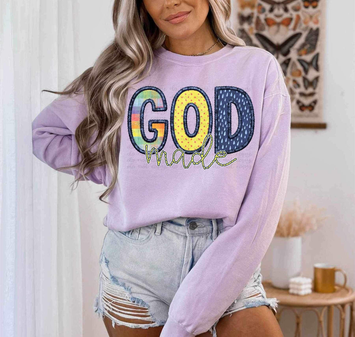 God made patterned font 21092 DTF transfer